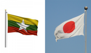 Japan & Myanmar flags